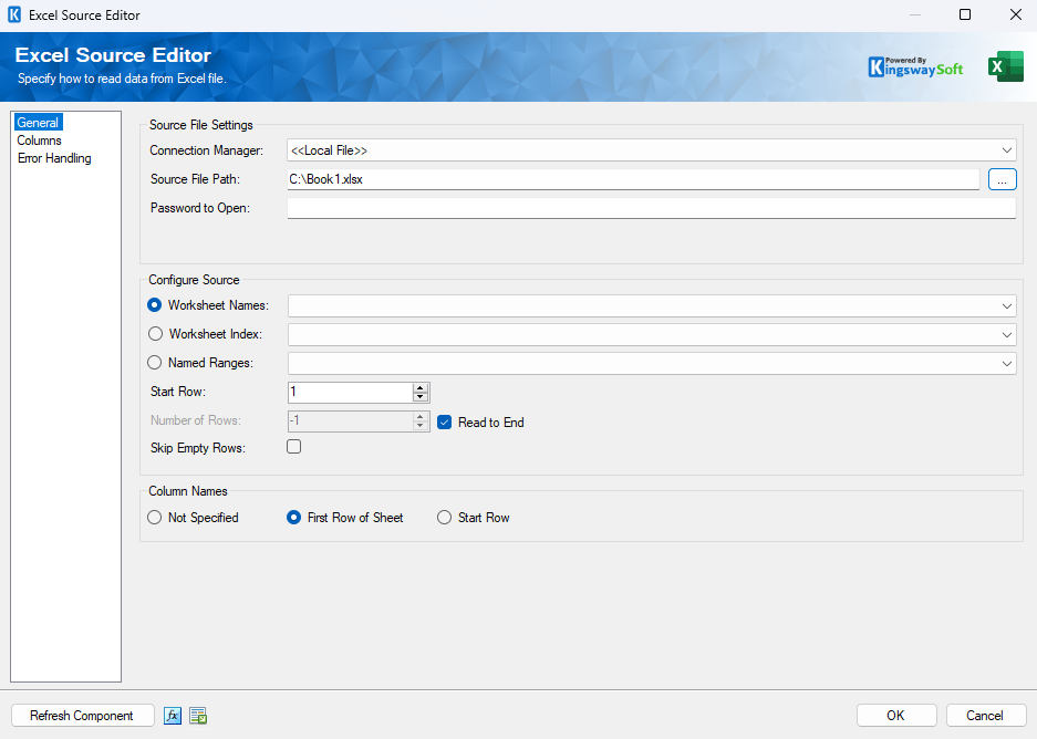 SSIS Premium Excel Source Component